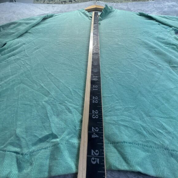 VTG Thrashed Raffinati Henley Shirt Mens Large Teal Green Long Sleeve Casual - Picture 6 of 10